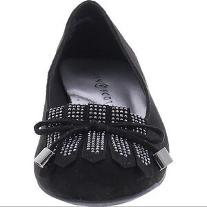 KAREN SCOTT ANABELA RHINESTONE SUEDE SLIP ON BALLET FLATS/Black shoes 7.5